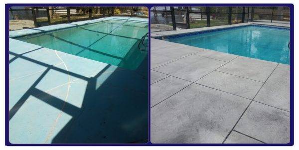 pool deck resurfacing Tarpon Springs before and after